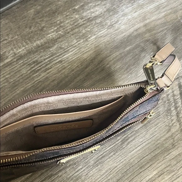 Michael Kors Dark Brown Checkered Wristlet - Picture 6 of 7